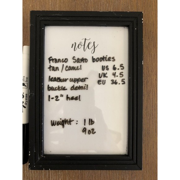 Franco Sarto Booties Womens 6.5 M Shandy Leather Boots Buckle Almond Toe Tan - Picture 16 of 16